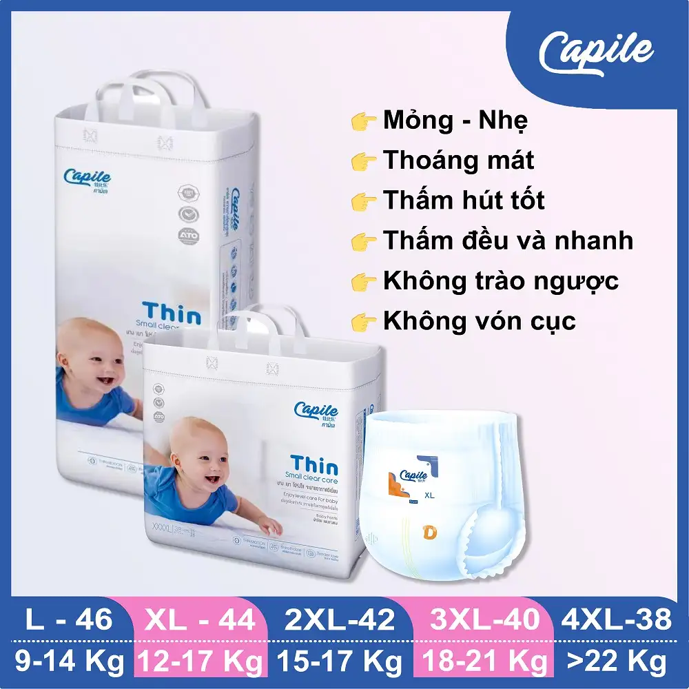 set mini ta quan tre em capile 3 36 thang tuoi 5 mieng VAPA - Dropbiz